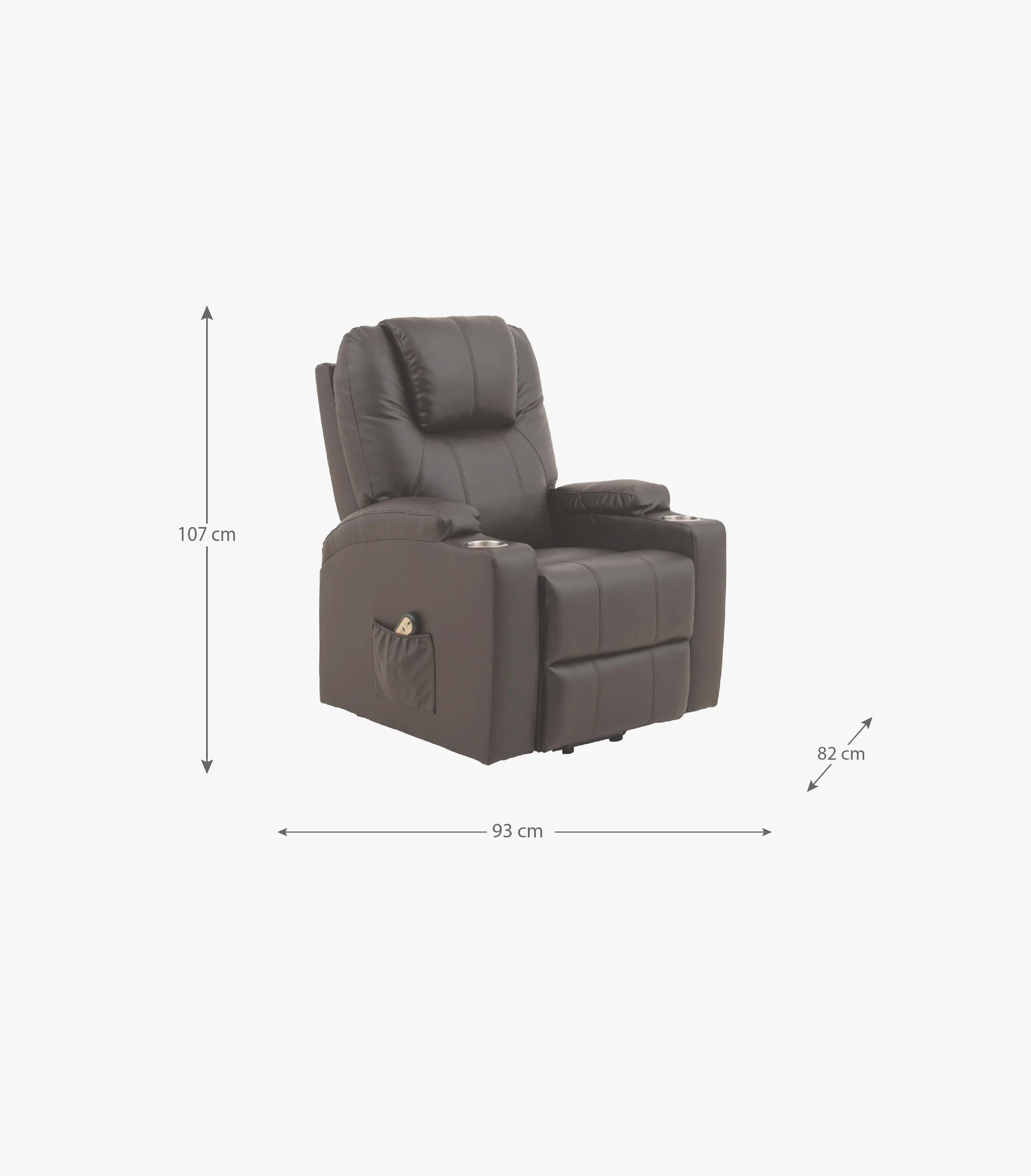 Diagrama de medidas del sillón Phoenix